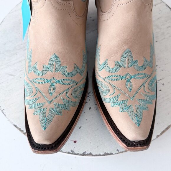 Lane LEXINGTON Womens Cowboy Bootie Sz 6 Sand and Stream Western Cowgirl Boots - Picture 7 of 13